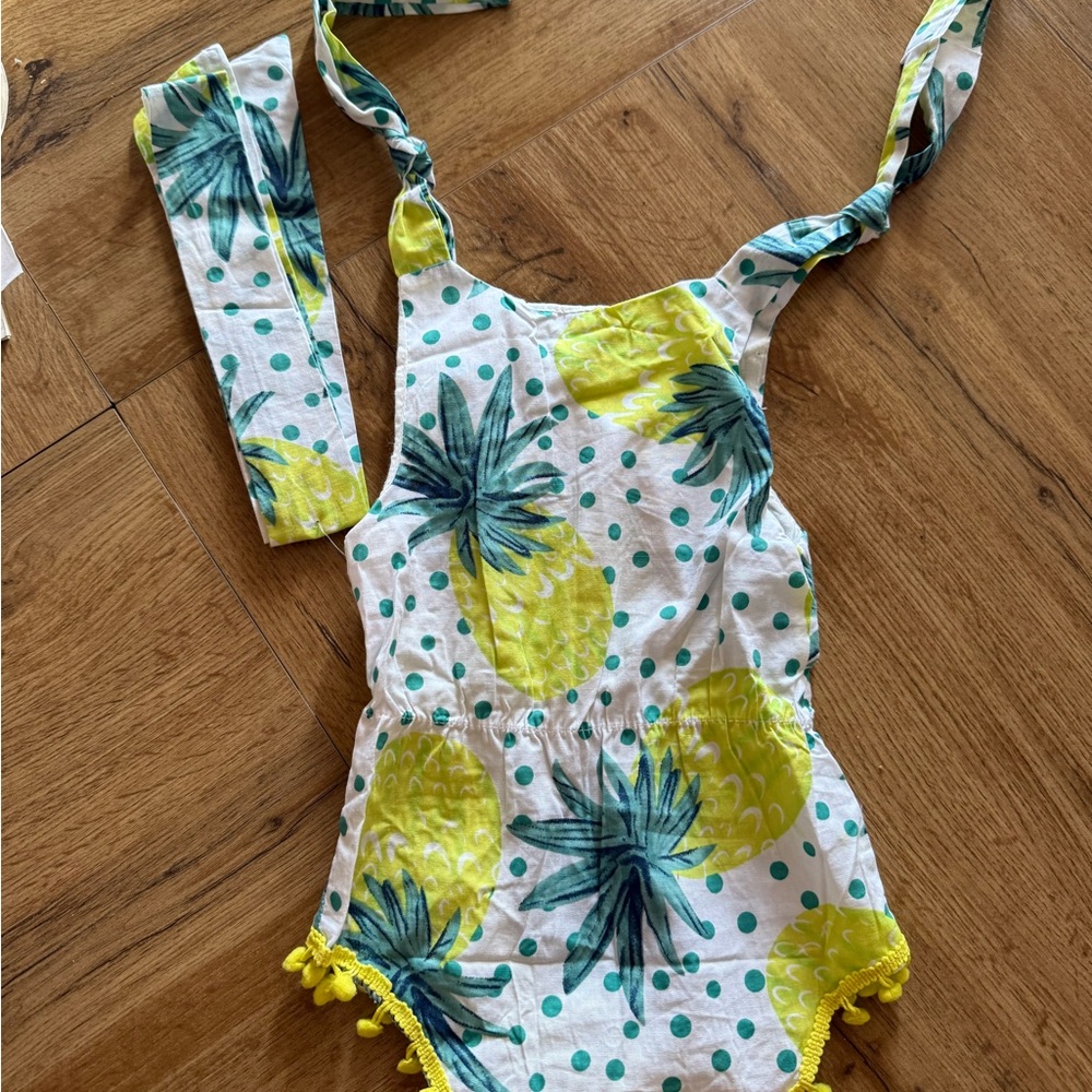 Pineapple Print Baby Romper with Headband